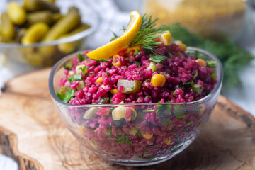 Bulgur Salad with Turnips (Turkish name; salgamli bulgur salatasi)