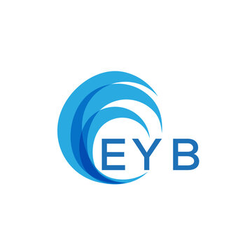 EYB letter logo. EYB blue image on white background. EYB Monogram logo design for entrepreneur and business. . EYB best icon.
