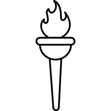 Olympic Torch Clipart Black And White