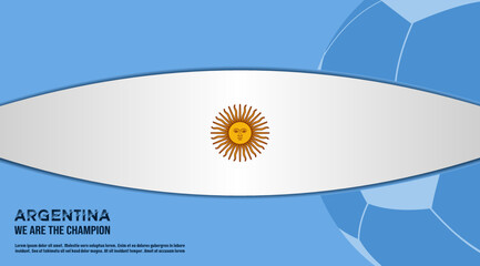 vector background argentina flag with ball soccer , vector illustration and text, perfect color combination