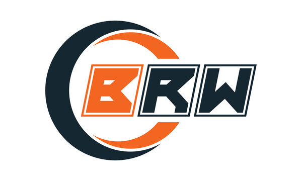 BRW three-letter circle logo design. custom font logo vector template | abstract logo | word mark logo | letter mark logo | business logo | minimalist logo | font logo |