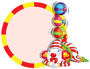 Fototapeta premium Circus clown with music key banner