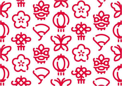Chinese new year pattern background for graphic design.A-size horizontal.
