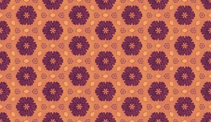 Abstract floral seamless ornament. vintage decorative textile vector background illustration. Fashion fabric texture. Tribal floral motifs fashion style.