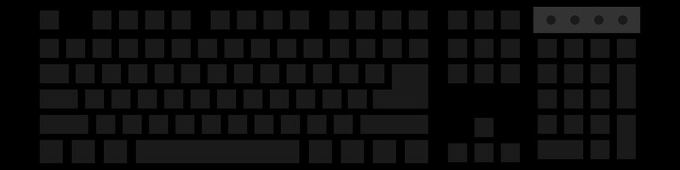 Blank black keyboard layout. Vector illustration