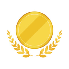 gold round badge