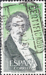 Spain - CIRCA 1972: a postage stamp from Spain, showing a portrait of the Spanish poet José de...