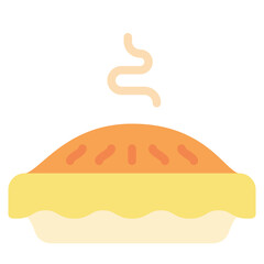 pumpkin pie flat icon