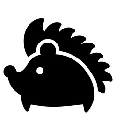 porcupine black solid icon