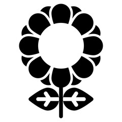 sunflower black solid icon