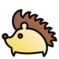 porcupine black outline filled color icon