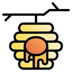 beehive black outline filled color icon