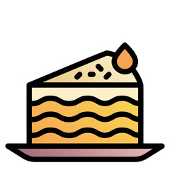 pumpkin cake black outline filled color icon