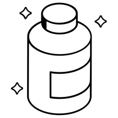Ready to use outline isometric icon of lotion 