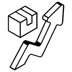 A customizable isometric icon of product analysis 