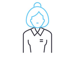 accountant avatar line icon, outline symbol, vector illustration, concept sign