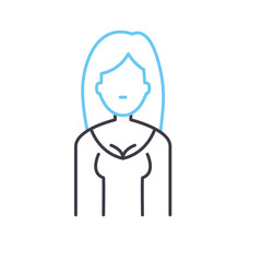 actress avatar line icon, outline symbol, vector illustration, concept sign