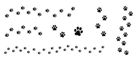 Dog and cat paw print icon - obrazy, fototapety, plakaty