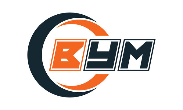 BYM three-letter circle logo design. custom font logo vector template | abstract logo | word mark logo | letter mark logo | business logo | minimalist logo | font logo |