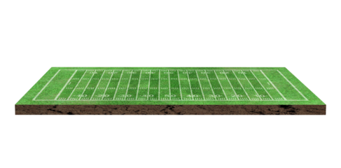 American soccer field with line pattern isolated on transparent background - PNG format.