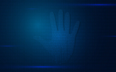 technology digital future abstract, cyber security concept background, hand palm circuit, vector illustration