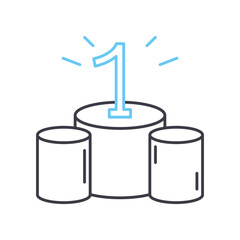 1st place line icon, outline symbol, vector illustration, concept sign