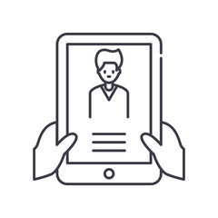 account line icon, outline symbol, vector illustration, concept sign