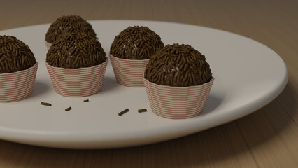 Brigadeiro, sobremesa brasileira, bola de chocolate