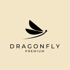 dragonfly logo minimalist vector illustration - obrazy, fototapety, plakaty