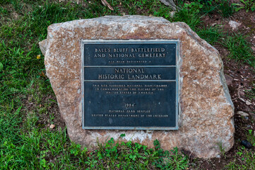 National Historic Landmark Plaque, Balls Bluff Battlefield and National Cemetery