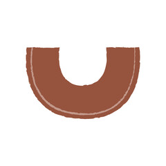 Abstract retro rainbow shape. Ceramic vase in hygge concept. Abstract pottery vector illustration on isolated background