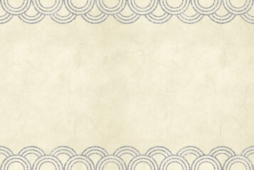 背景素材　二重の青海波　シルバー