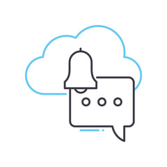 alert message line icon, outline symbol, vector illustration, concept sign