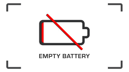Empty battery screen graphic with transparent background - obrazy, fototapety, plakaty