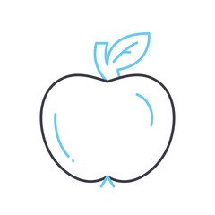 apple line icon, outline symbol, vector illustration, concept sign