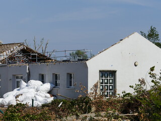 In May 2022, a tornado caused severe damage in Lippstadt, North Rhine-Westphalia, Germany, here the...