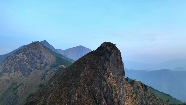 Aerial Forward Scenic Shot Of Mountain Range Against Sky - Munnar, Kerala