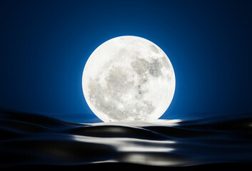 3d illustration. full moon at night