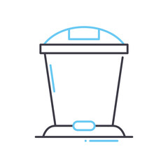 bin line icon, outline symbol, vector illustration, concept sign