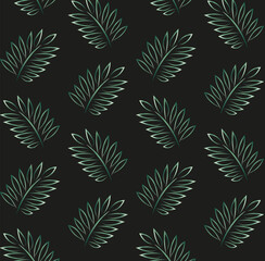 Zielone liście na czarnym tle © Monika Janiak-Klicha