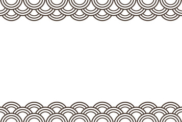 背景素材　三重の青海波　