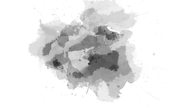 Black ink drop transition. ink splatter compositing. Abstract ink splatter transition. ink brush stroke, fluid art background, overlay, alpha matte composition.	