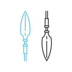 ancient spears line icon, outline symbol, vector illustration, concept sign