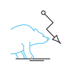 bear trend line icon, outline symbol, vector illustration, concept sign
