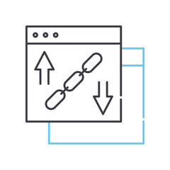 backlink line icon, outline symbol, vector illustration, concept sign