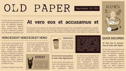 Old News Paper Template Horizontal