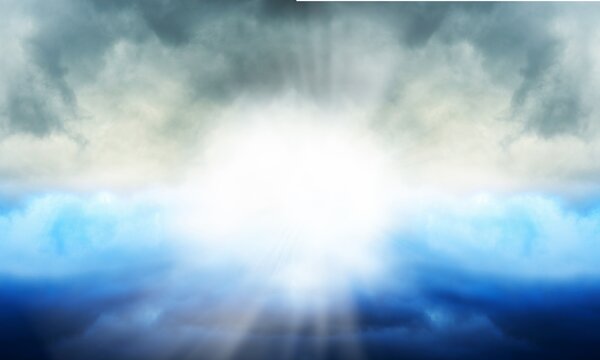 Jesus Christ In The Clouds Of Heaven With Light - Ascension Christ Return