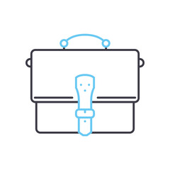 brief case line icon, outline symbol, vector illustration, concept sign