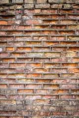 Yellow and red brick wall