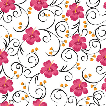 Hand drawn seamless floral pattern
